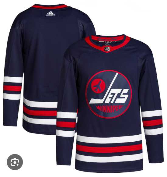 Mens Winnipeg Jets Custom Adidas 2021-22 Navy Stitched Jersey->customized nhl jersey->Custom Jersey